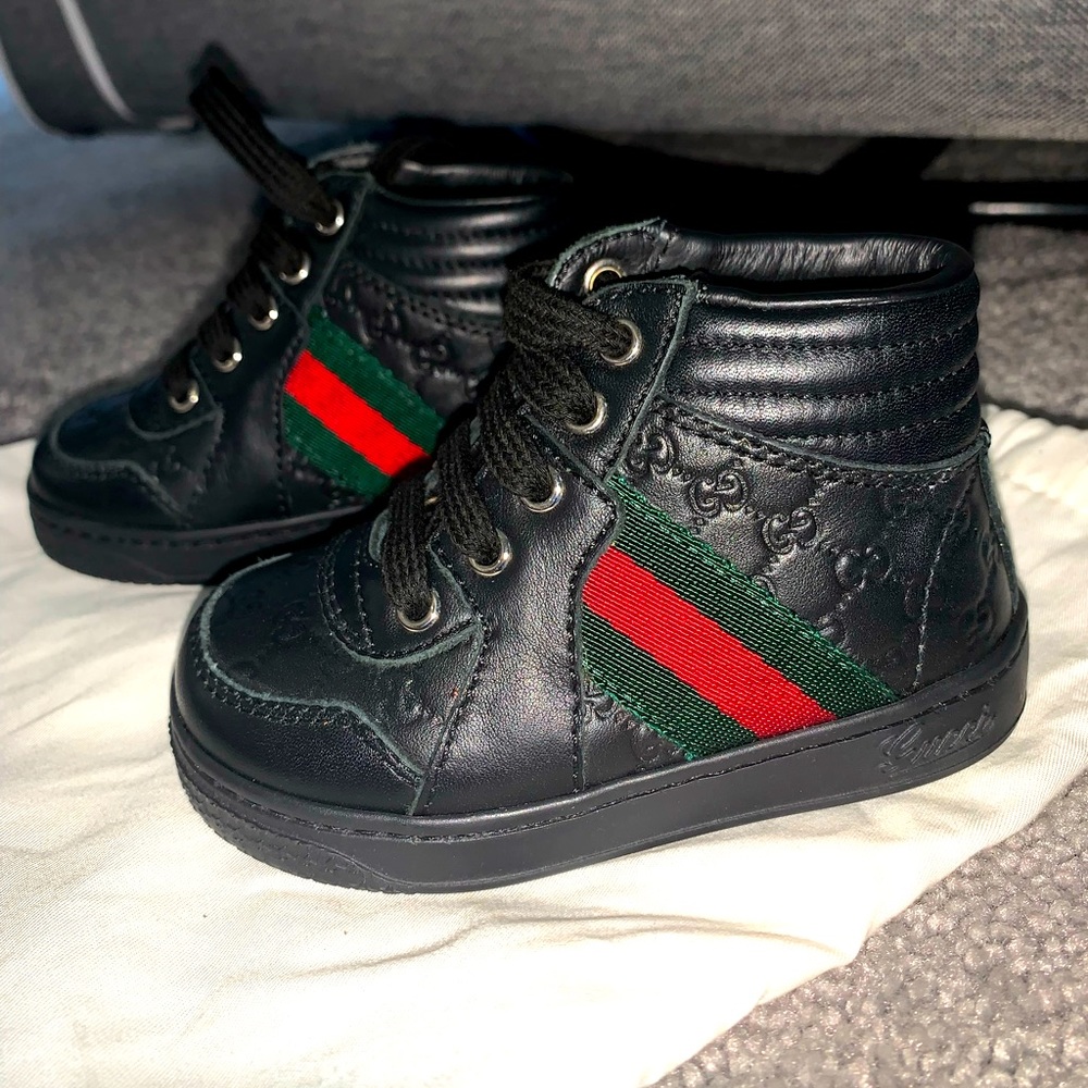 Gucci Leather High Top with web